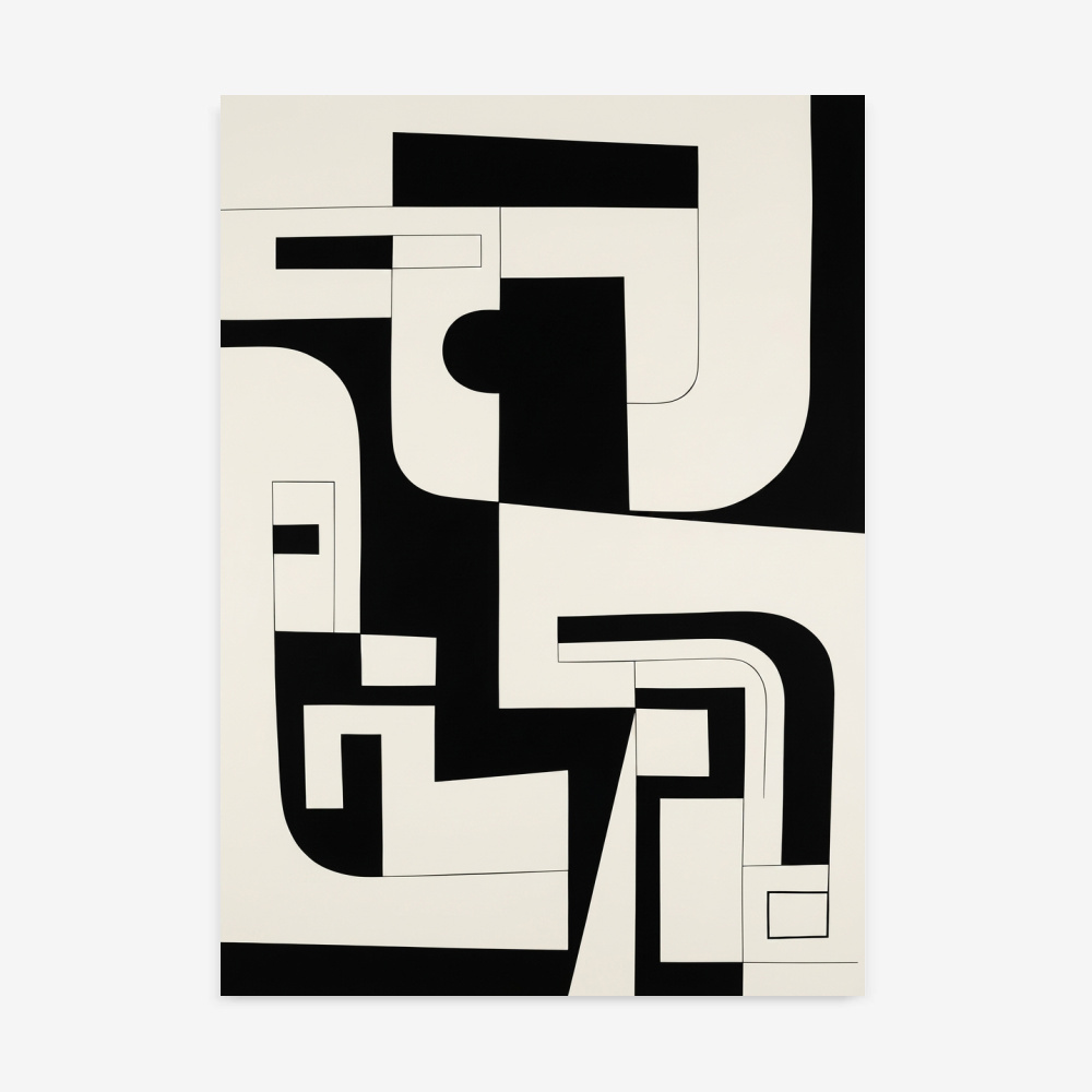 הדפס אמנות עדין — הדפס בצבעי שחור ולבן