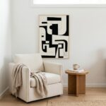 הדפס אמנות עדין — הדפס בצבעי שחור ולבן