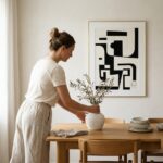 הדפס אמנות עדין — הדפס בצבעי שחור ולבן