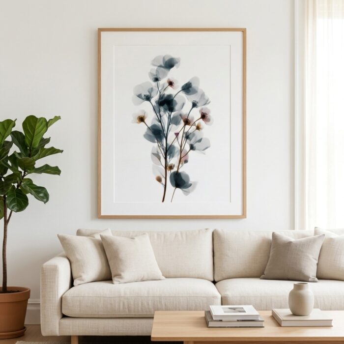 Translucent Botanical X-Ray Print — Botanical Art Print, Vertical Art Print print