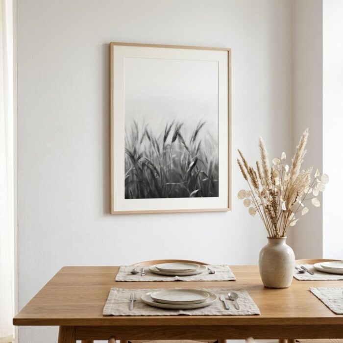 Fine Art Print — wheat-field-photography, black-and-white-nature-print print