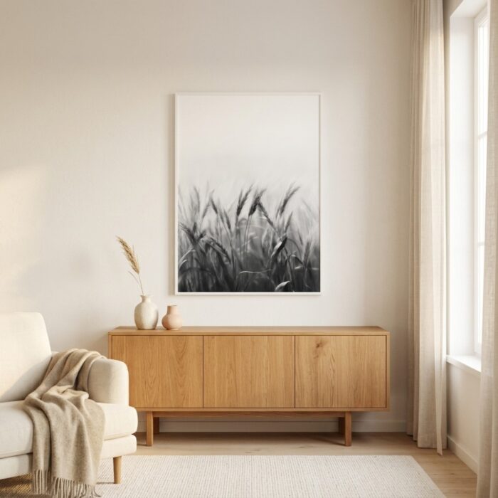 Fine Art Print — wheat-field-photography, black-and-white-nature-print print