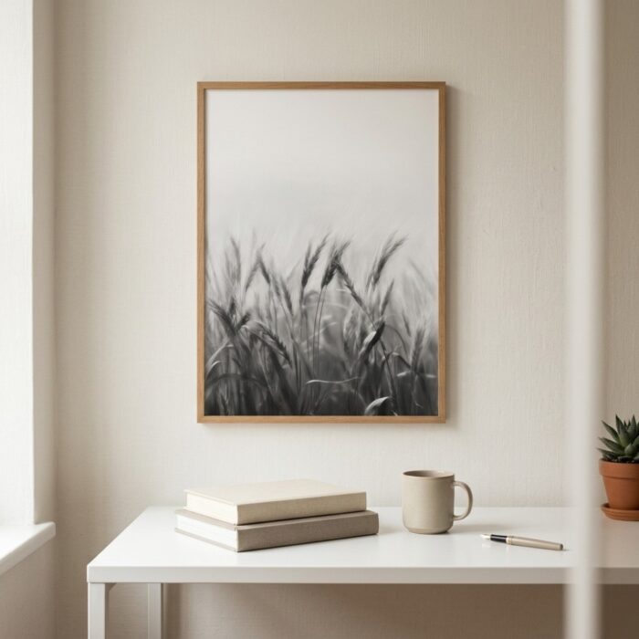 Fine Art Print — wheat-field-photography, black-and-white-nature-print print